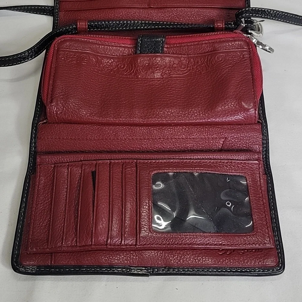 Brighton Black Leather Crossbody Bag